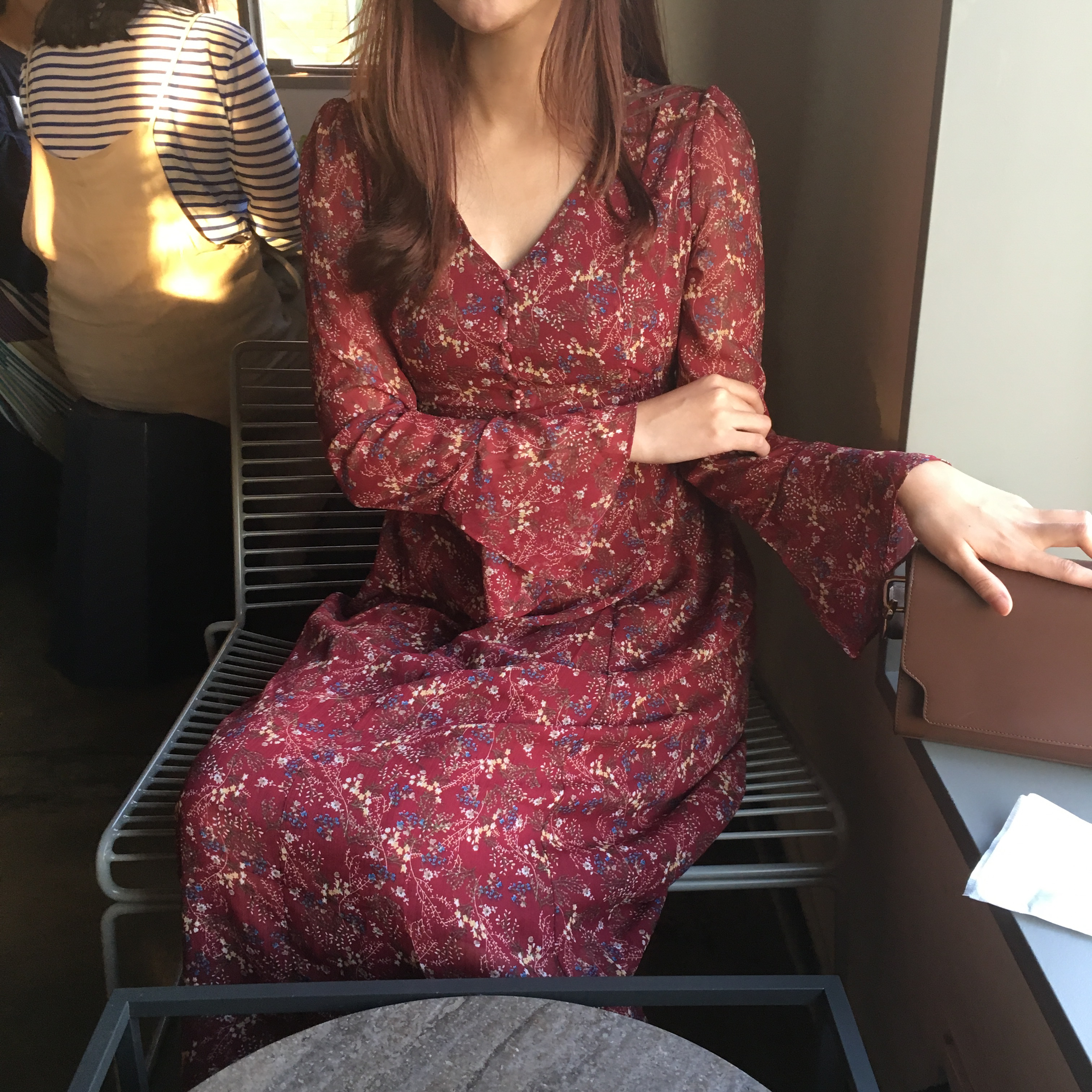 New Women Dress Wild Flower Chiffon Dress Sleeping