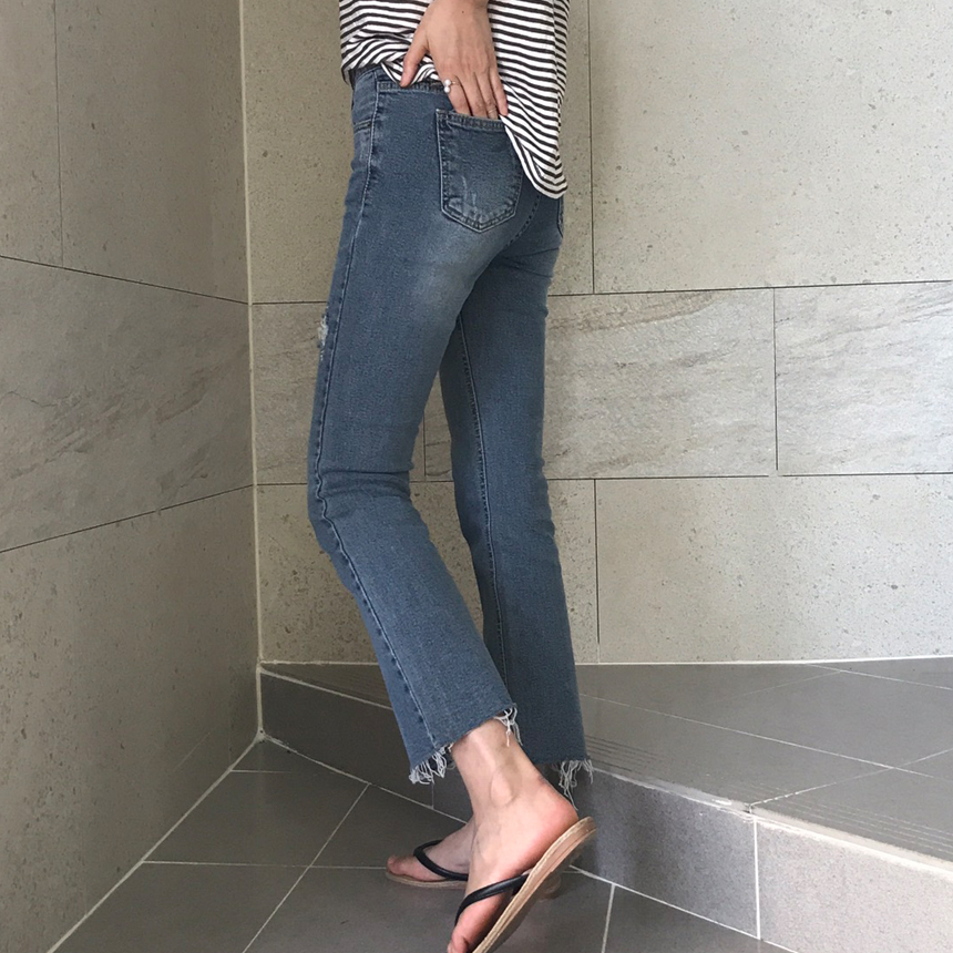 Women Jeans Pants Cutting boots cut jeans denim se