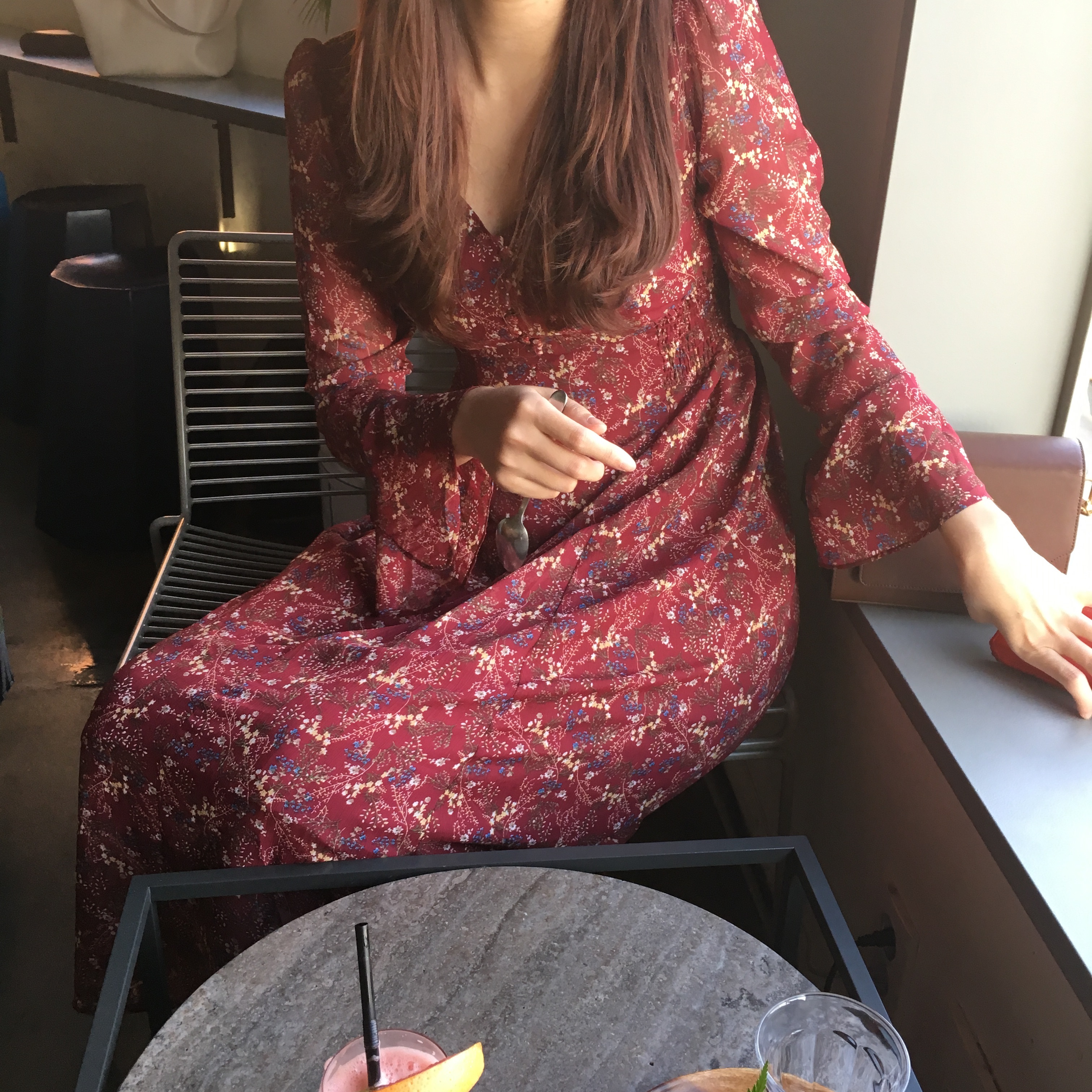 New Women Dress Wild Flower Chiffon Dress Sleeping