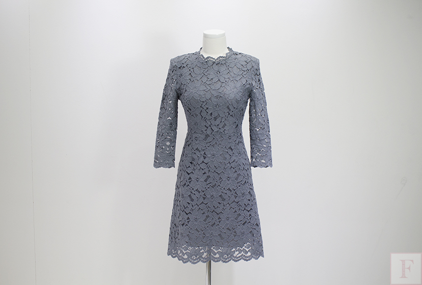 New Women Dress Autumn Flower See-through Lace Pun