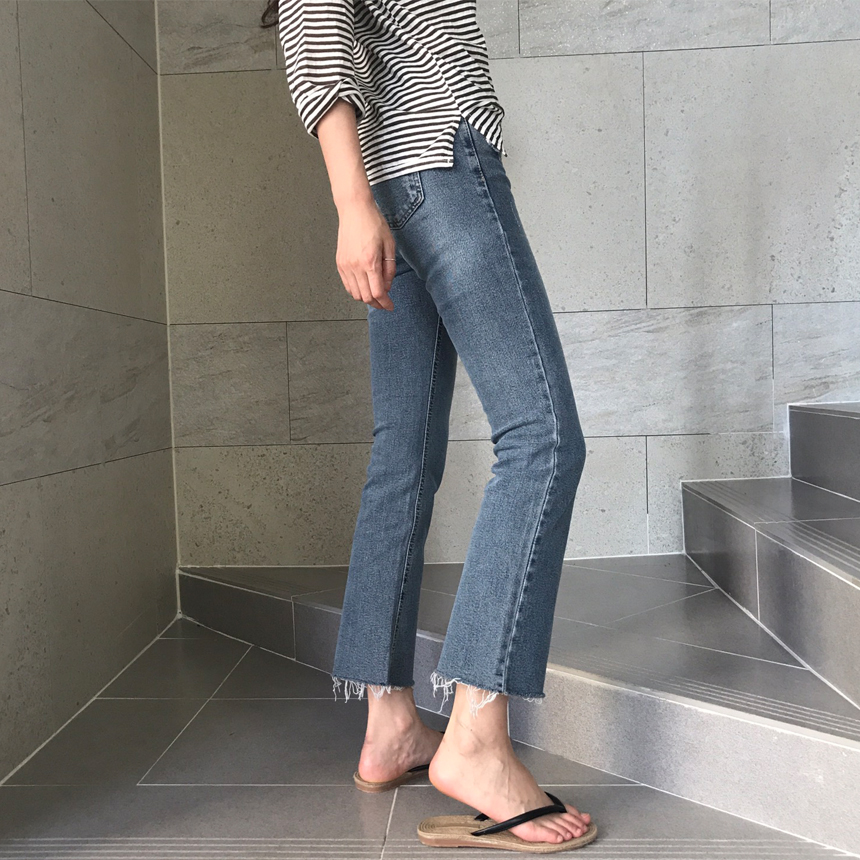 Women Jeans Pants Cutting boots cut jeans denim se