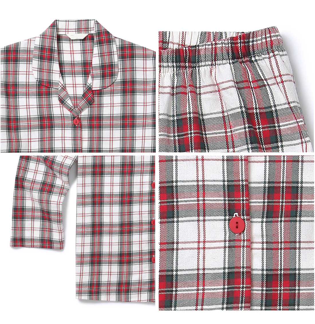 New Brushed Check Couple Pajamas Set Homewear Wome