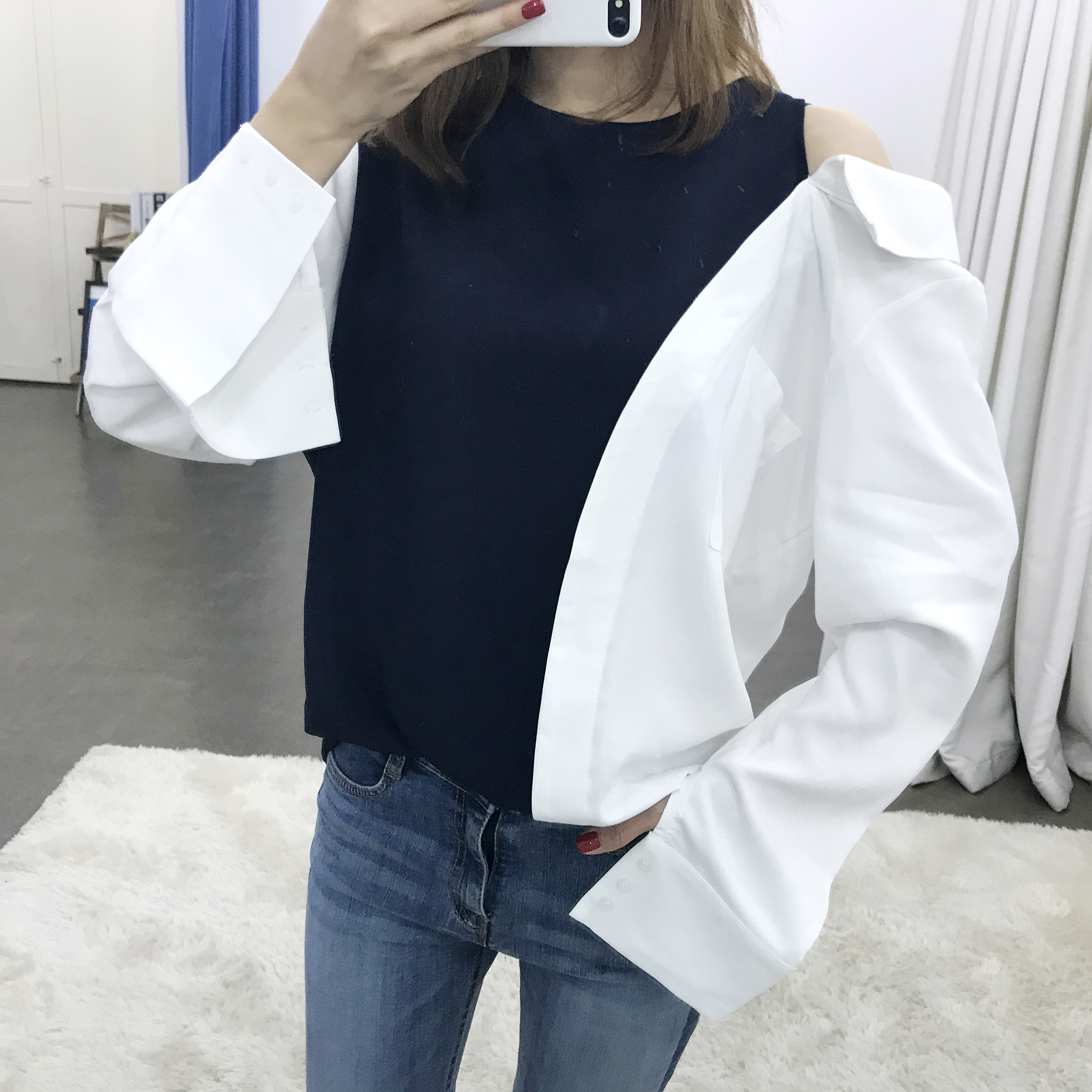 Unisex sexy blouse with 2color roulette tweezers