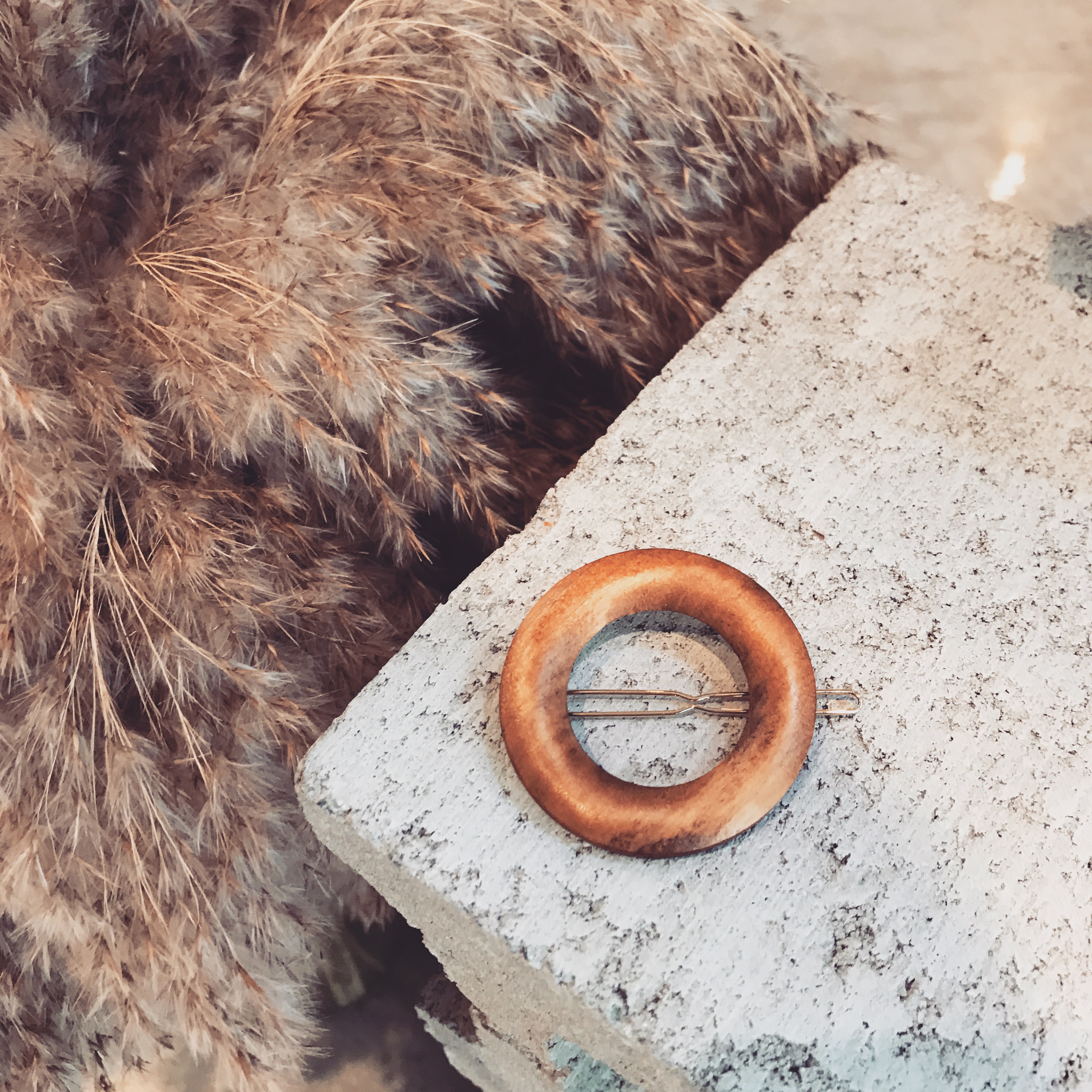 New Wood Ring Hairpin Autumn Daily Circle Pin Circ