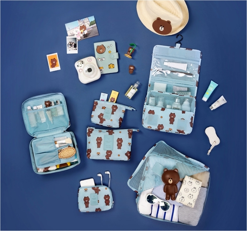 New LINE FRIENDS CLOTHES POUCH Monopoli travel goo