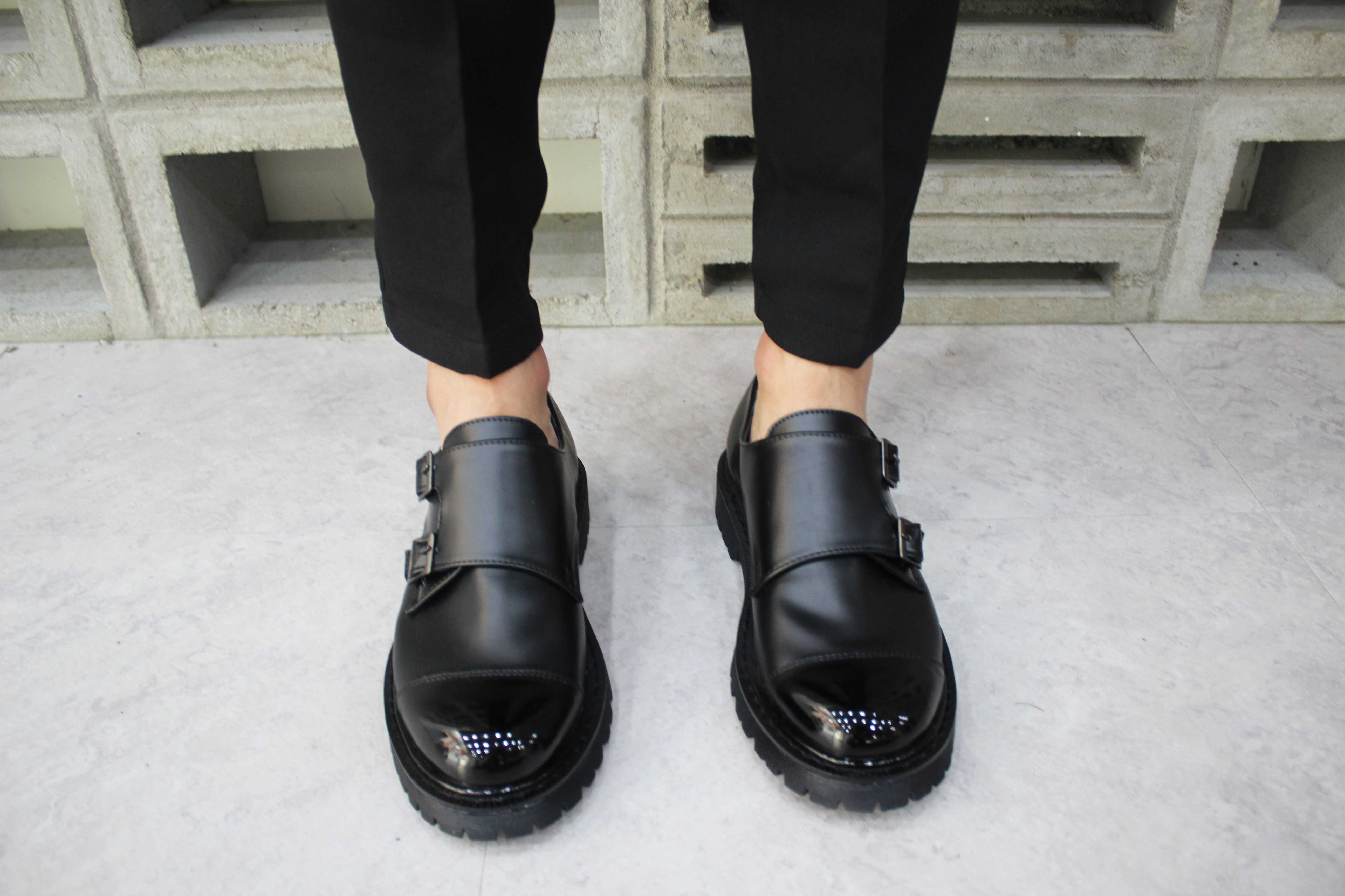 NEW MEN WALLKER BOOTS Men Double Monk Strap Pin he