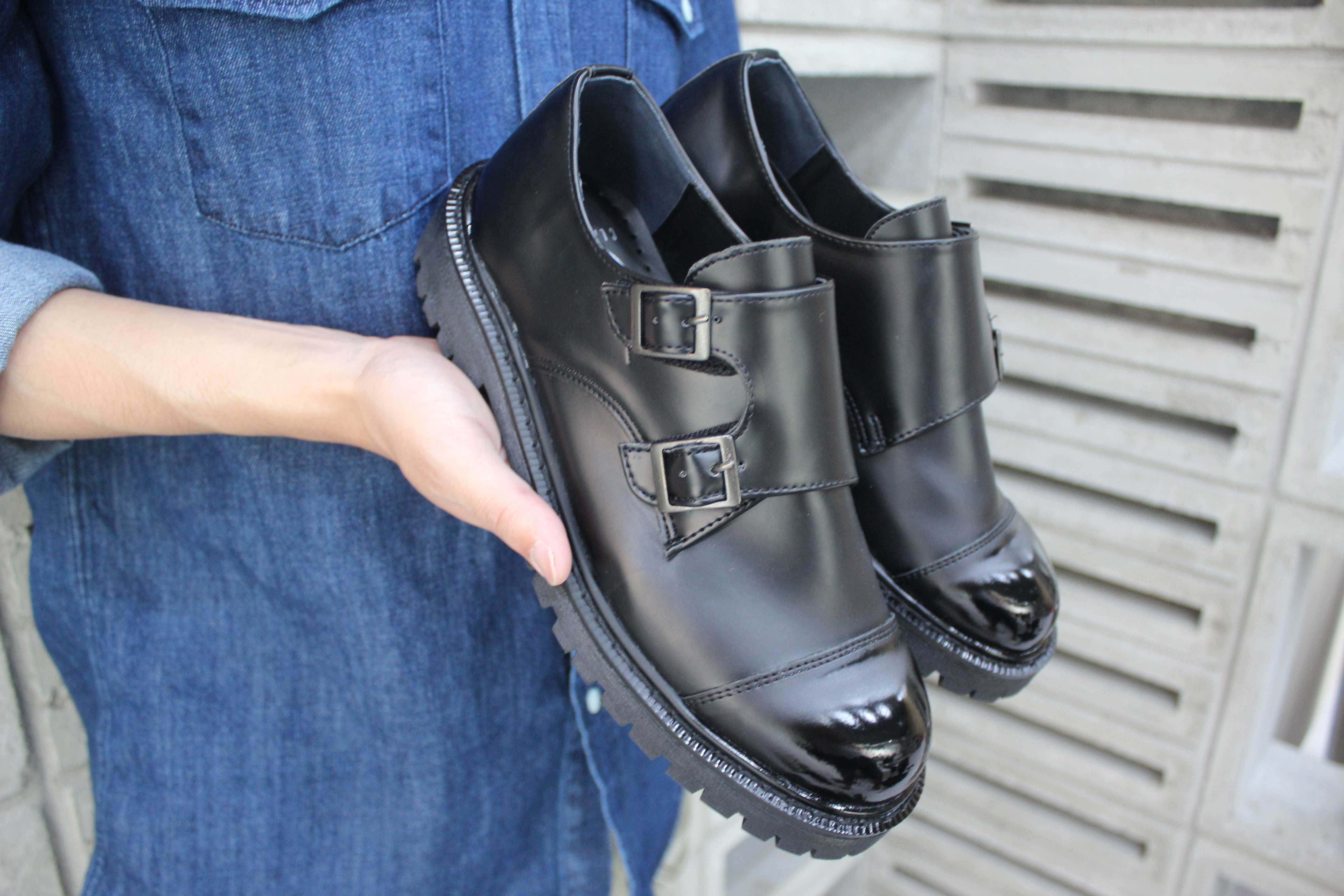 NEW MEN WALLKER BOOTS Men Double Monk Strap Pin he