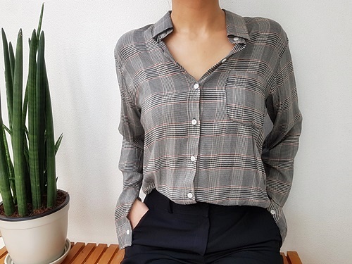 Women Blouses FREE SHIPPING Rayon Check Blouse 100