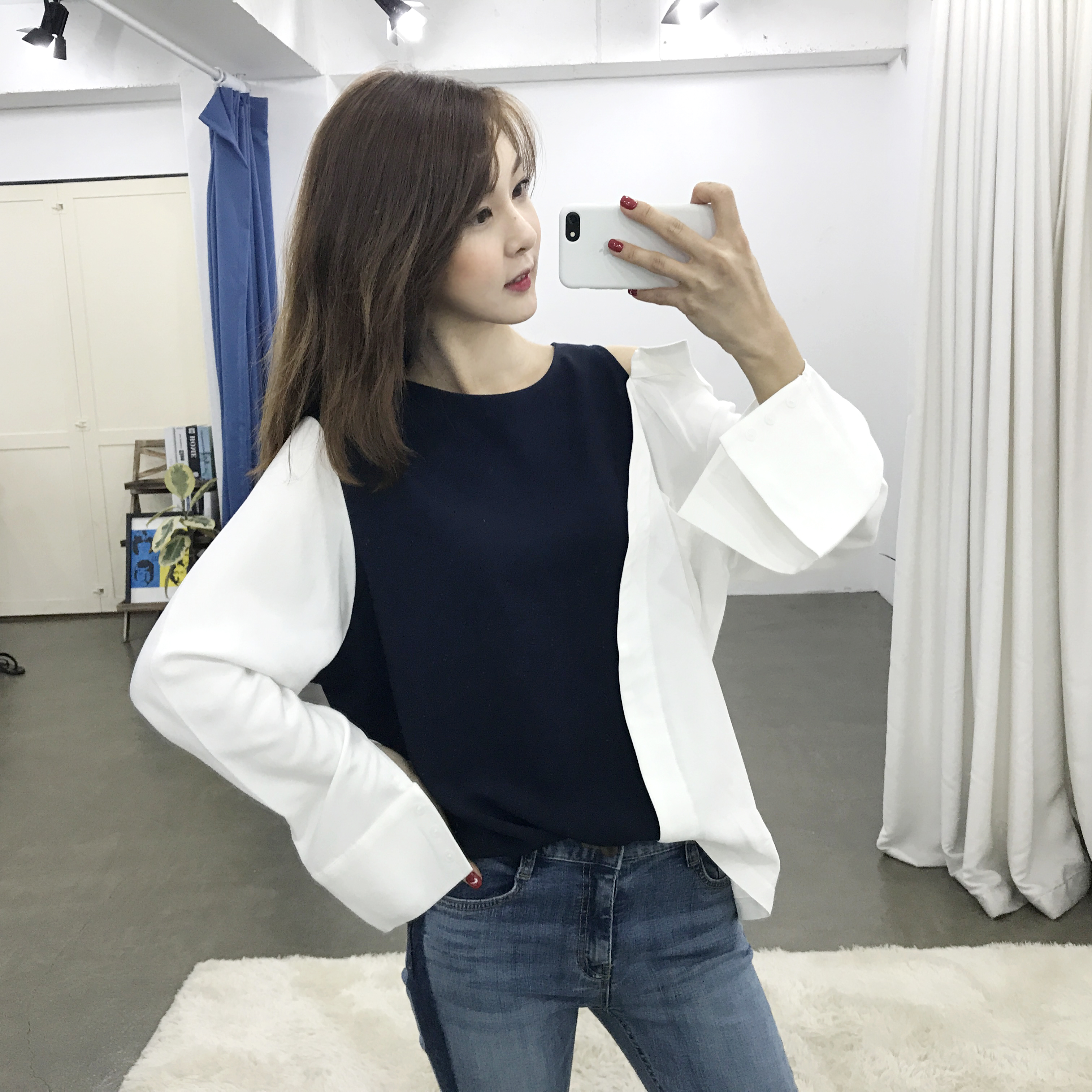 Unisex sexy blouse with 2color roulette tweezers