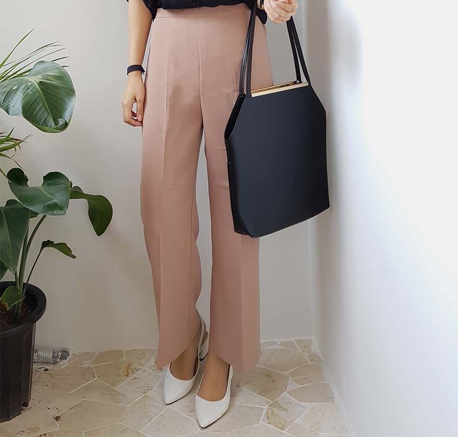 New Women's Pants High waist wide banding slack