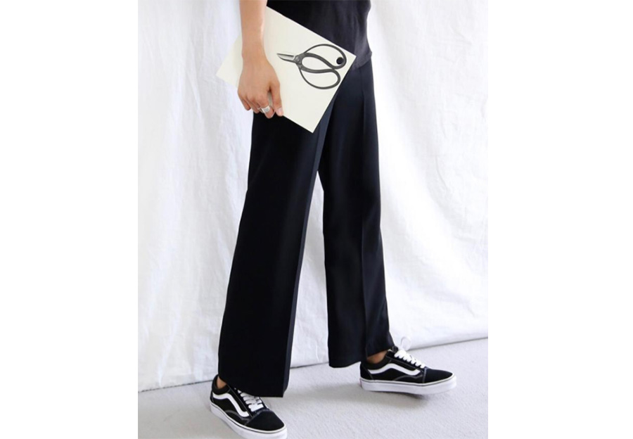New Women's Pants High waist wide banding slack