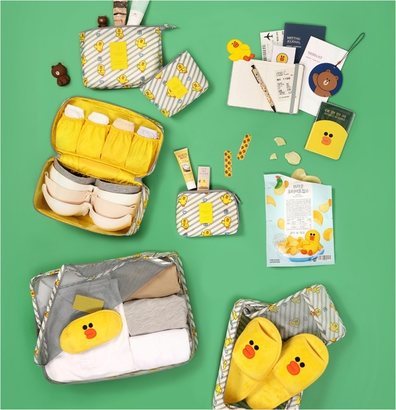 New LINE FRIENDS CLOTHES POUCH Monopoli travel goo