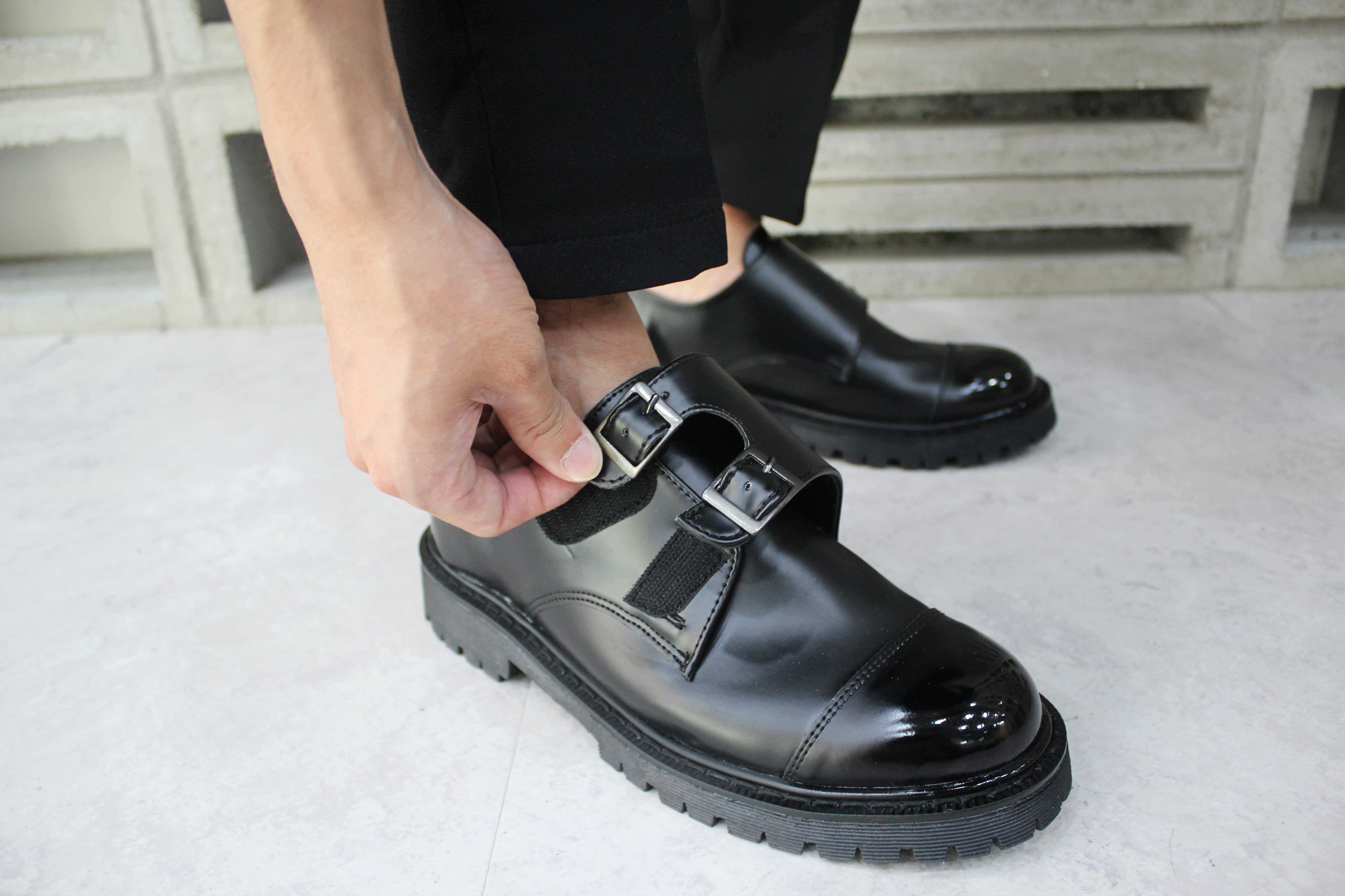 NEW MEN WALLKER BOOTS Men Double Monk Strap Pin he