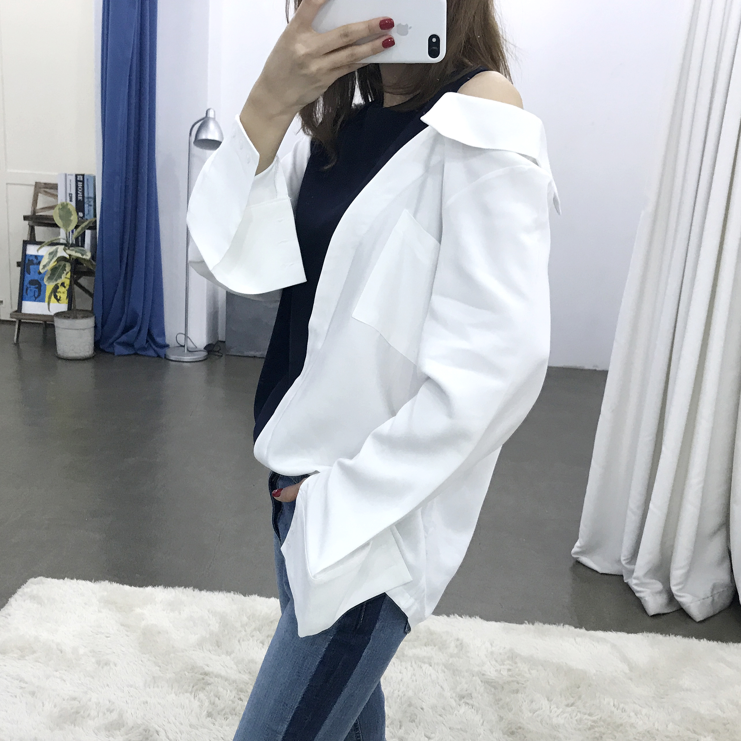 Unisex sexy blouse with 2color roulette tweezers