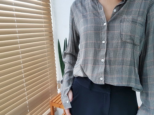Women Blouses FREE SHIPPING Rayon Check Blouse 100