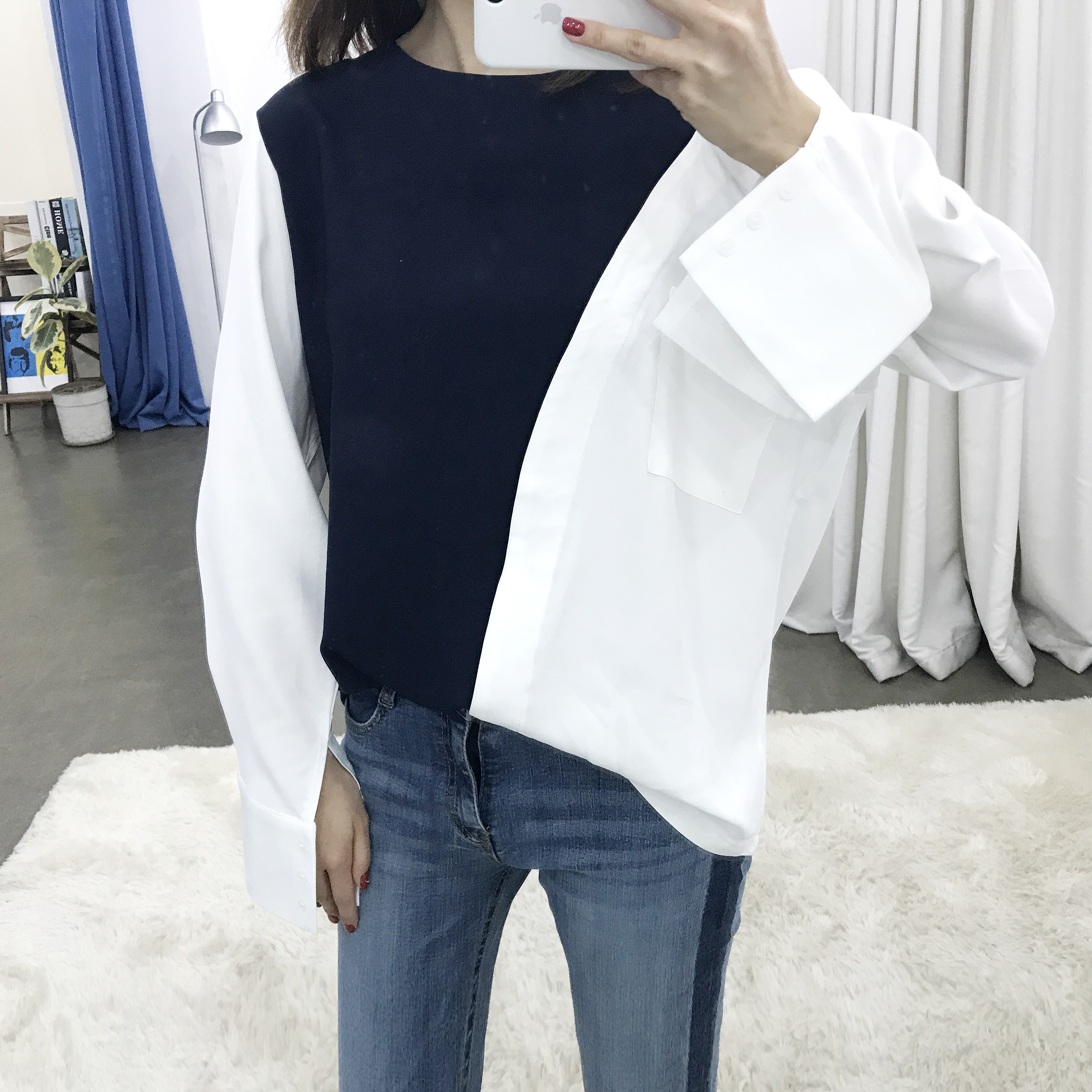 Unisex sexy blouse with 2color roulette tweezers