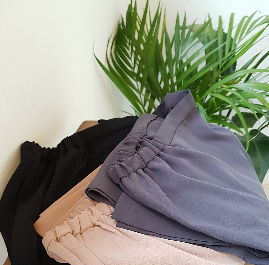 New Women's Pants High waist wide banding slack