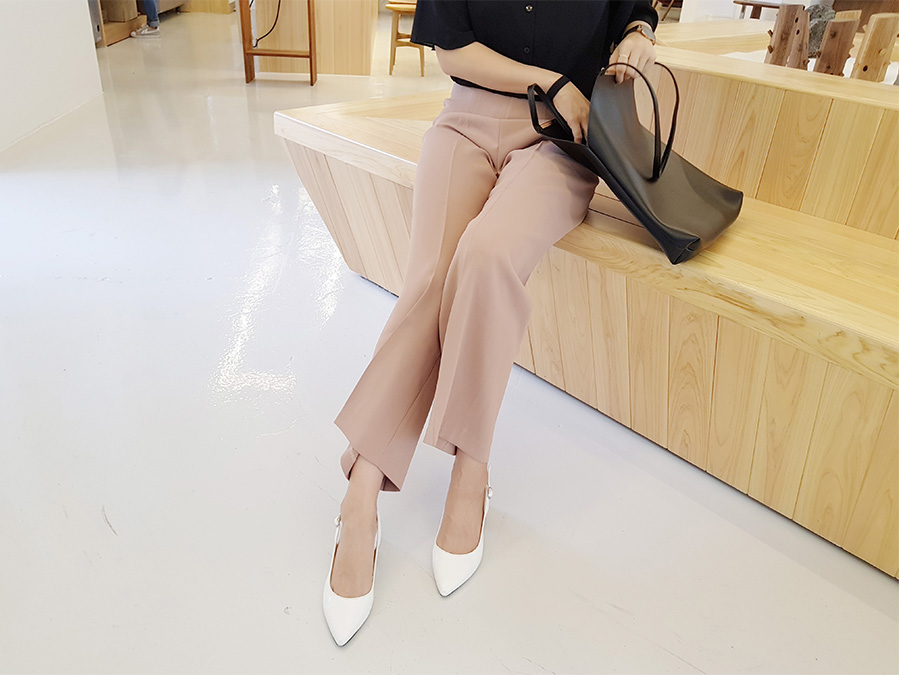 New Women's Pants High waist wide banding slack