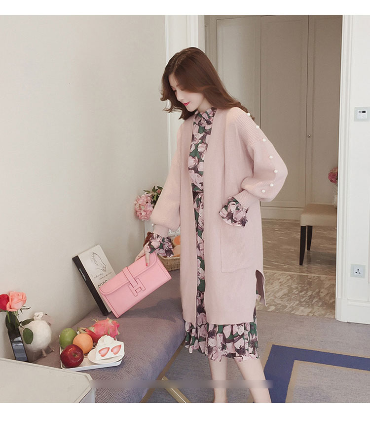 New Women Dress Flower Chiffon Long Dress Green Pi