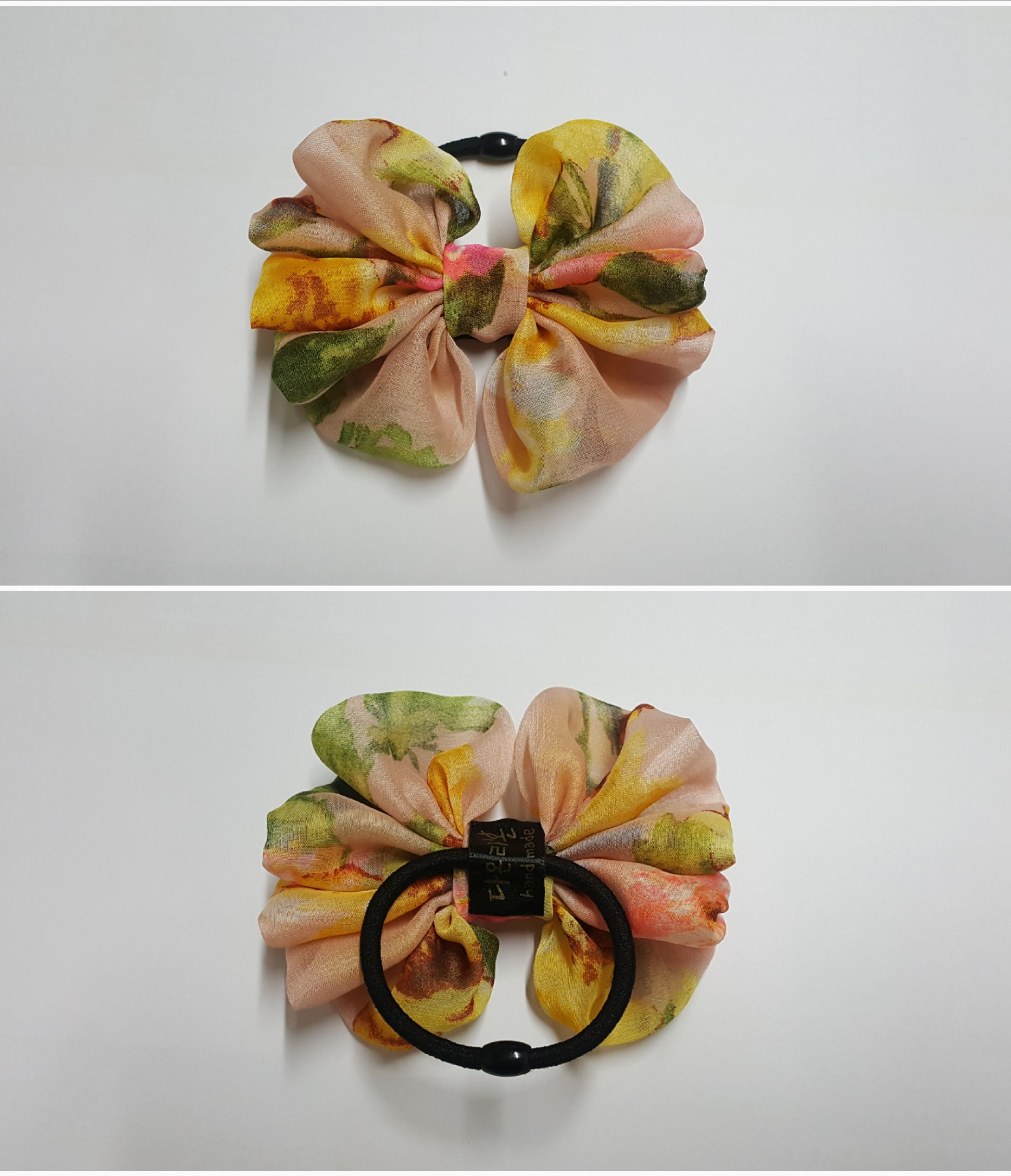 Ribbon pin wrinkle chiffon hairpin 3color cute pin