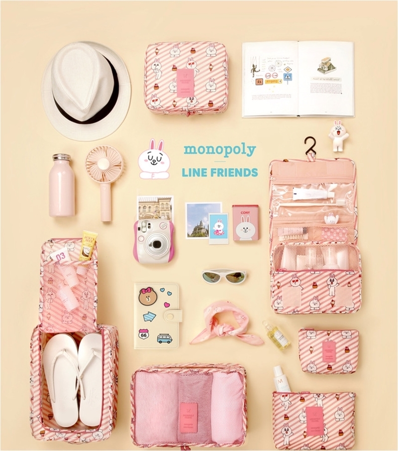 New LINE FRIENDS CLOTHES POUCH Monopoli travel goo