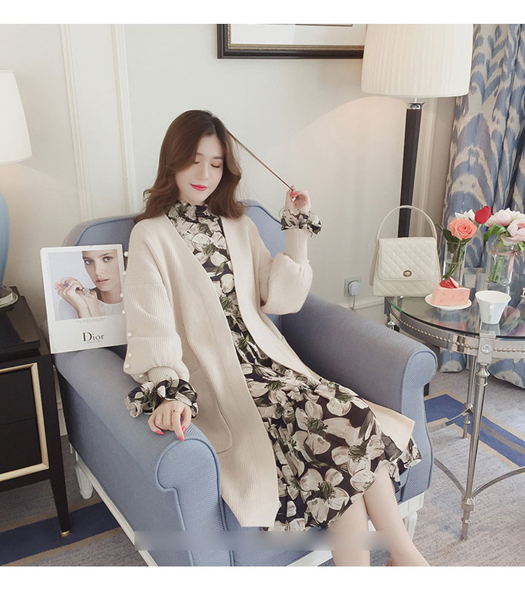 New Women Dress Flower Chiffon Long Dress Green Pi