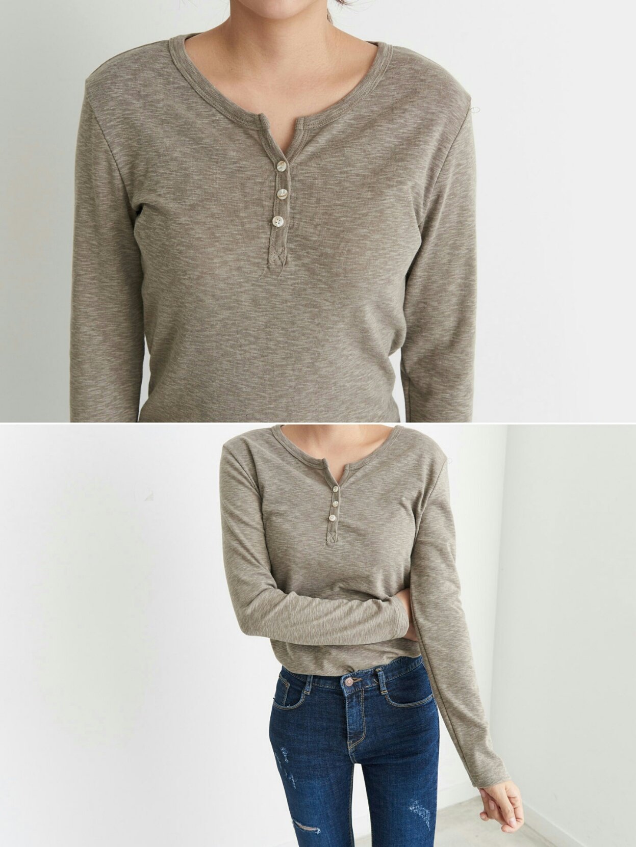 Slim Slab Women's T-shirt Fall Women Button Dai