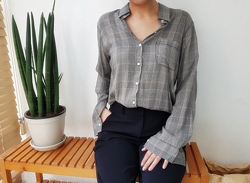 Women Blouses FREE SHIPPING Rayon Check Blouse 100