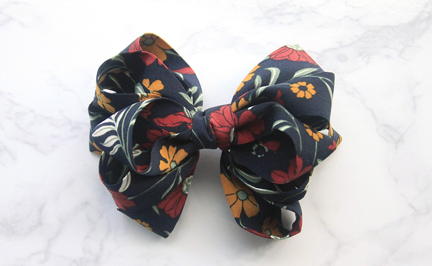 NEW HAIR CLIP HOOP Handmade Flower Ribbon Pin Half