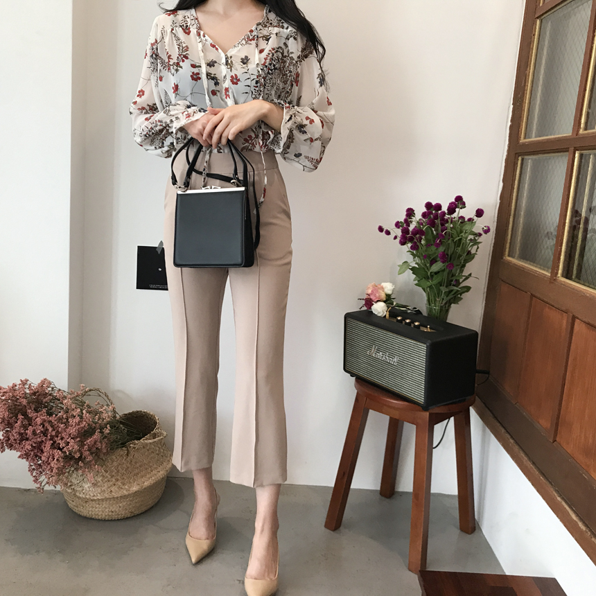 NEW FASHION LADY GIRL Blouse V-neck Flower Chiffon