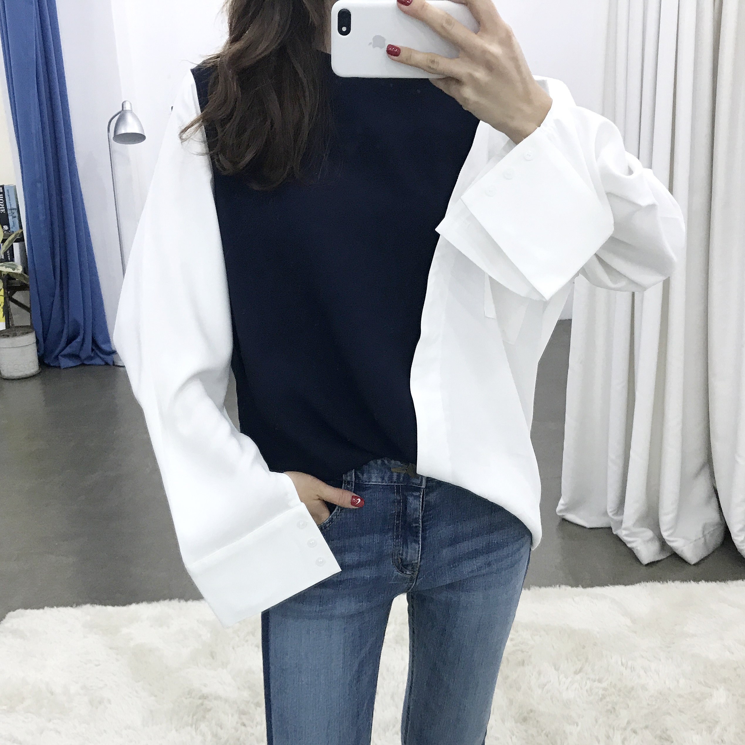 Unisex sexy blouse with 2color roulette tweezers