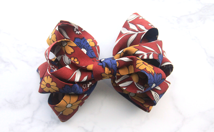 NEW HAIR CLIP HOOP Handmade Flower Ribbon Pin Half