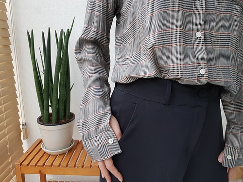 Women Blouses FREE SHIPPING Rayon Check Blouse 100