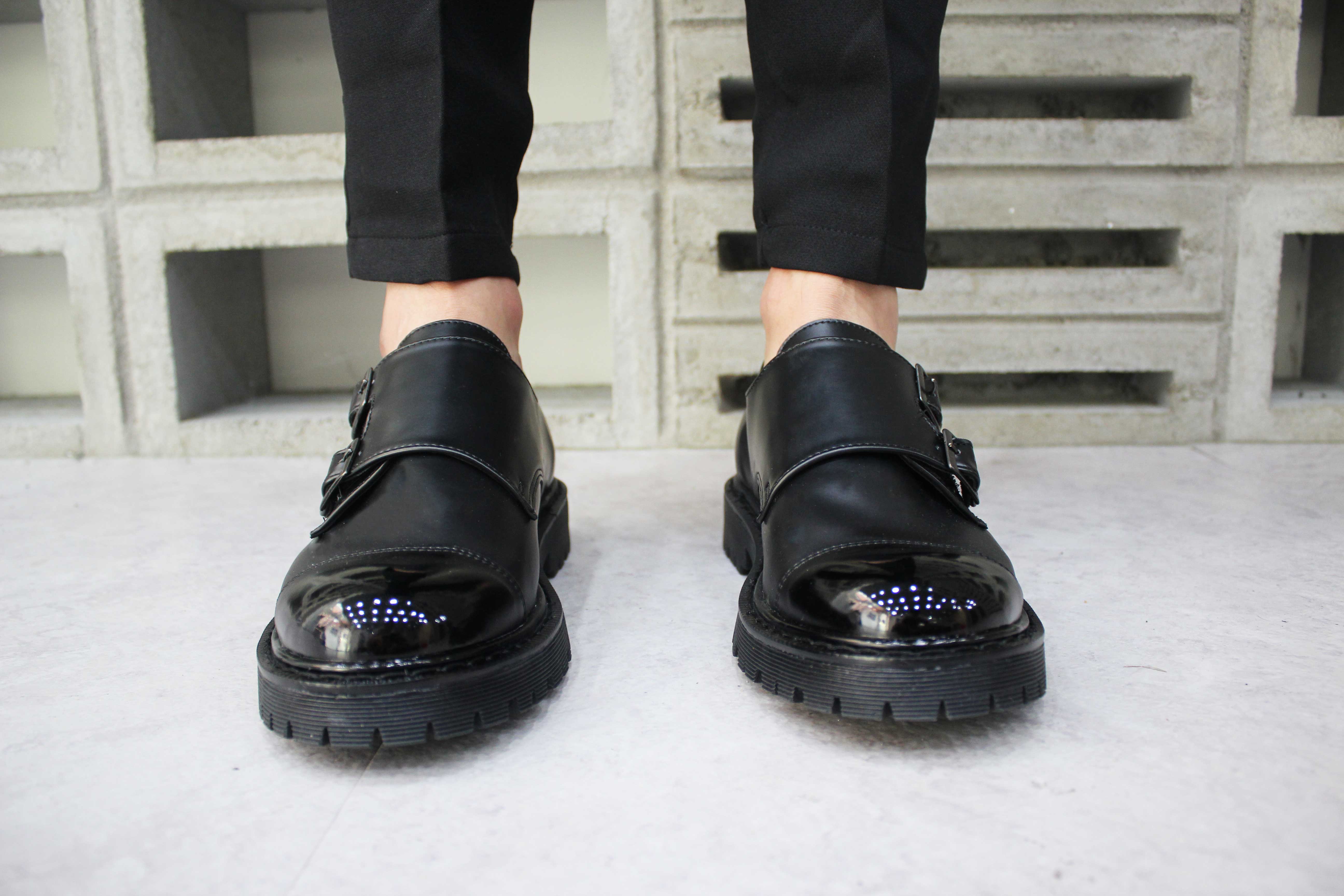 NEW MEN WALLKER BOOTS Men Double Monk Strap Pin he