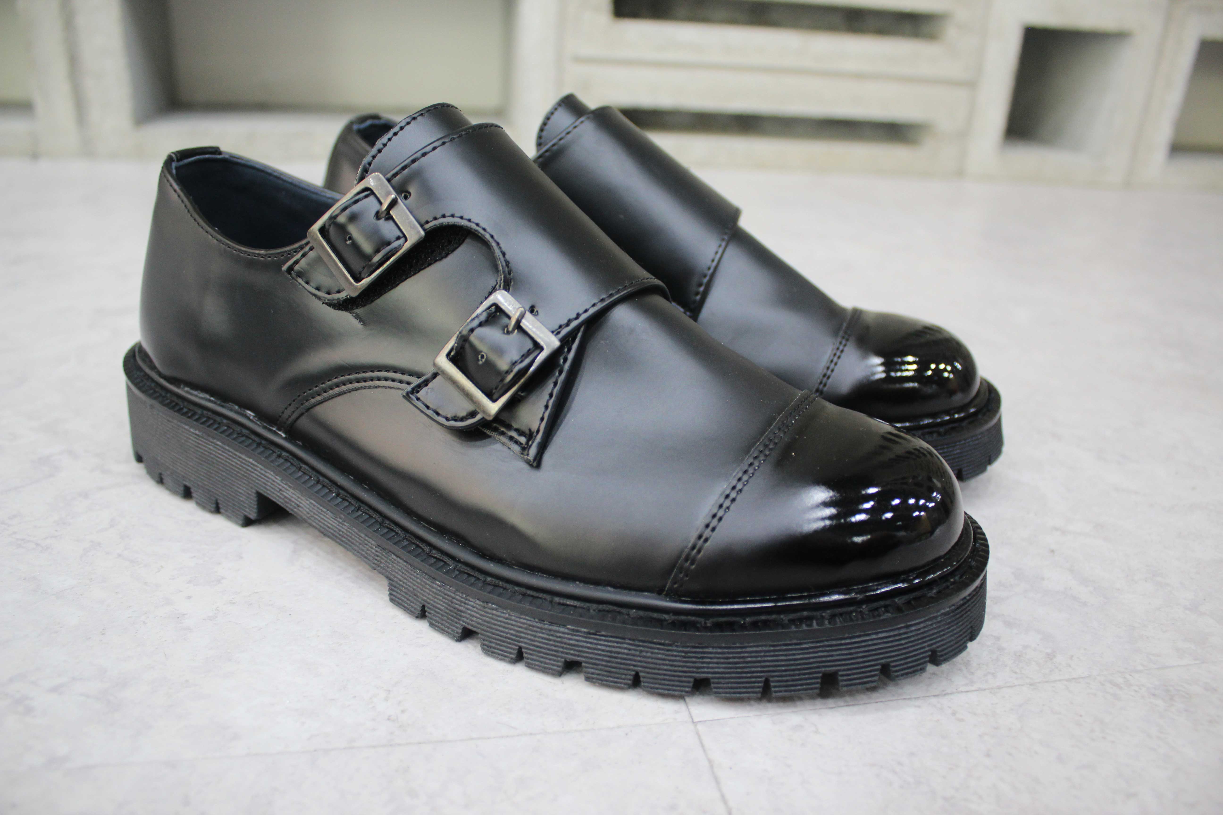 NEW MEN WALLKER BOOTS Men Double Monk Strap Pin he