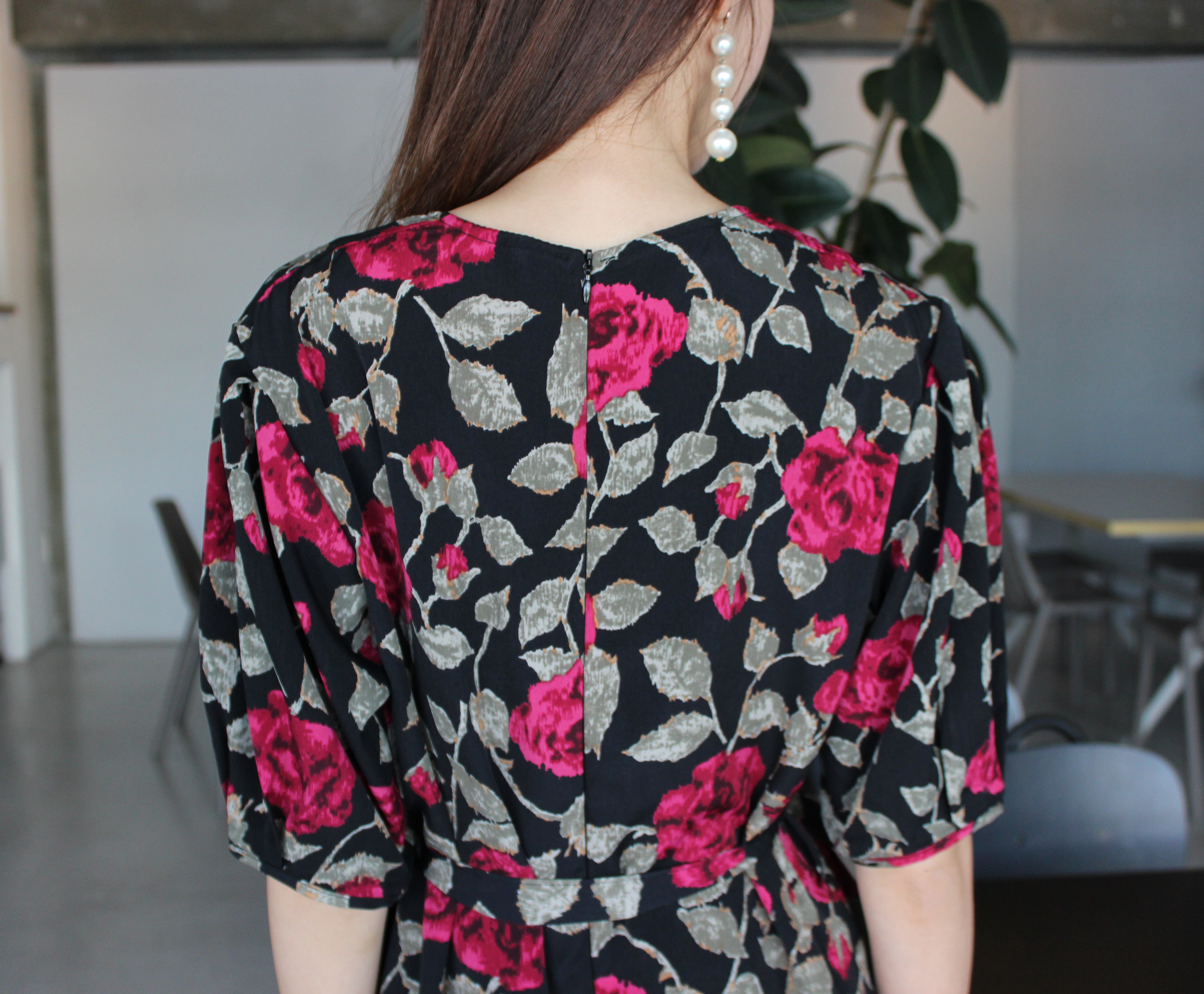 New Women's Dress Elegant H-line Autumn Flower 