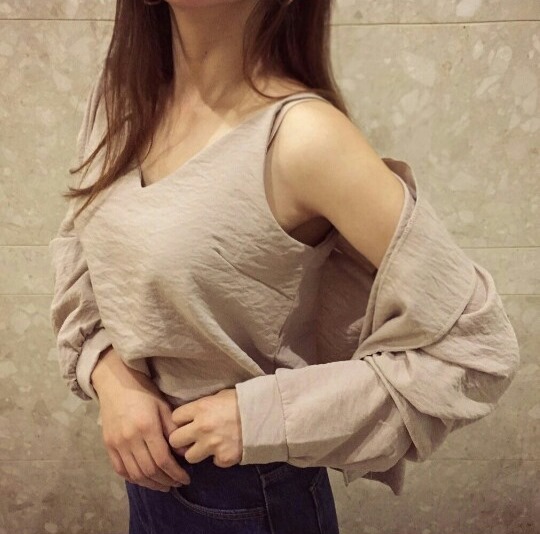 Giselle Shirring Set Blouse Cardigan Women Women A