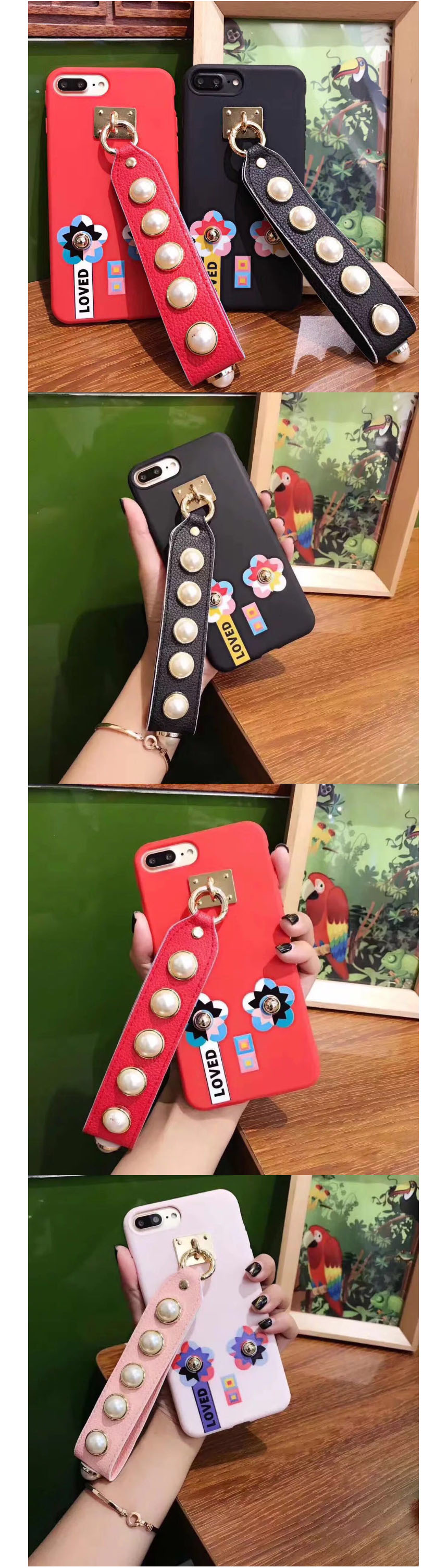 New Love Pearl Strap Galaxy Case S6Edge S7Edge S8P