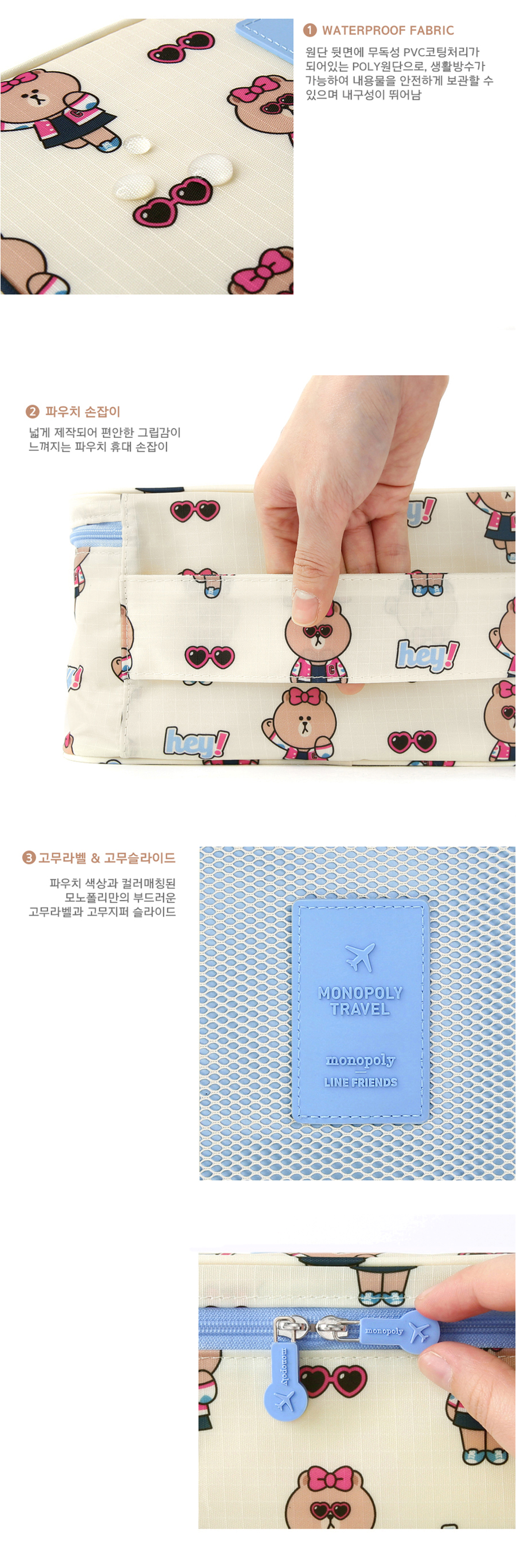 New LINE FRIENDS CLOTHES POUCH Monopoli travel goo