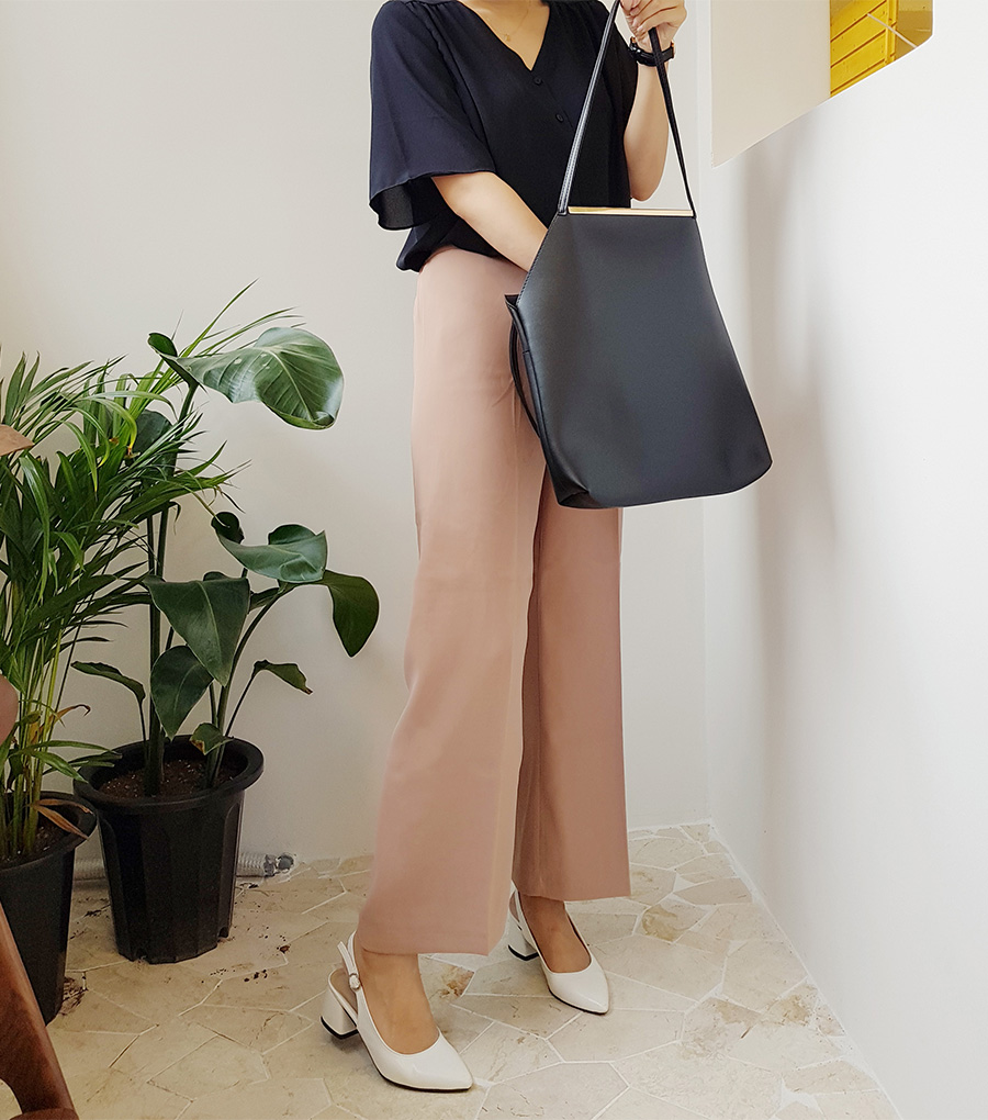 New Women's Pants High waist wide banding slack