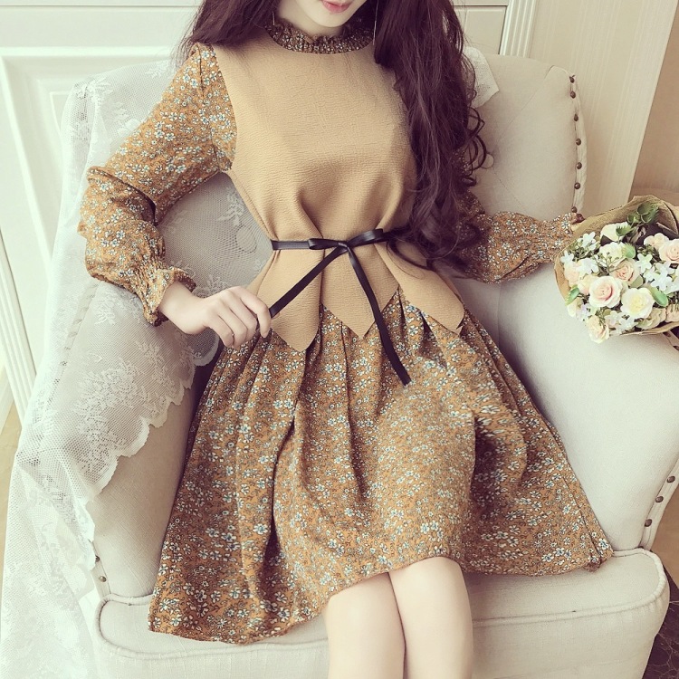 Waist Chiffon Dress One-Piece Green Keen Girl Cody