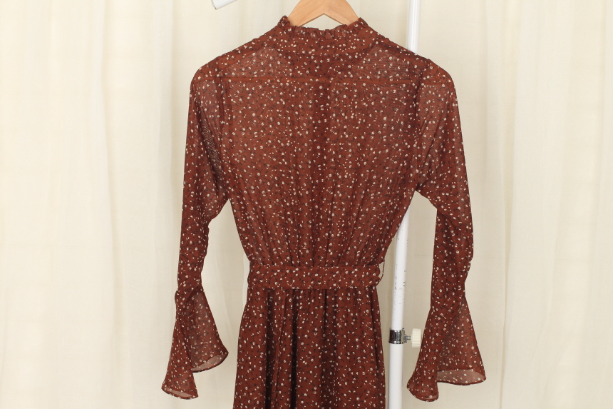 New Women Dress Flower Chiffon Autumn Long Dress R