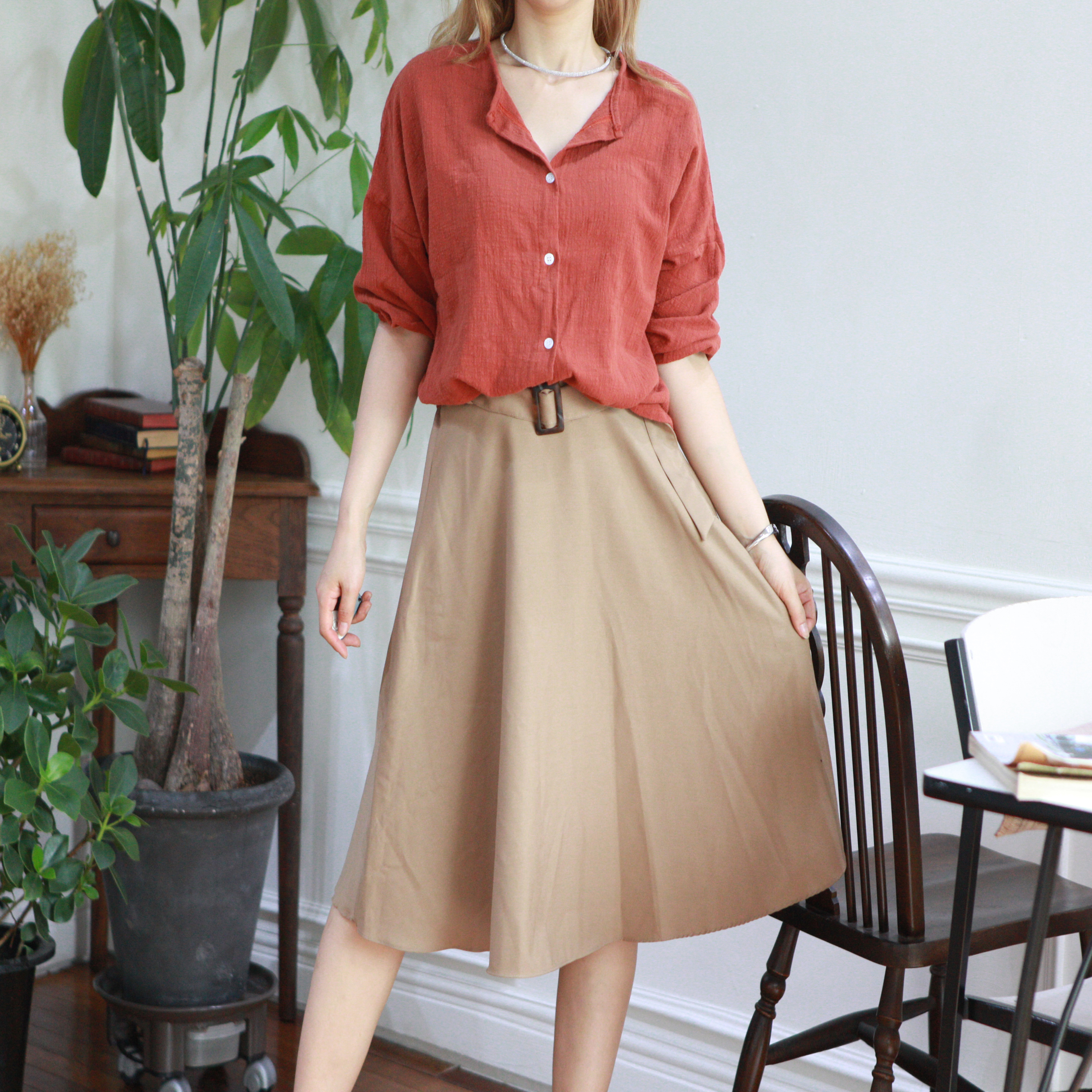 Wedding look frills chiffon flower blouse ribbon g