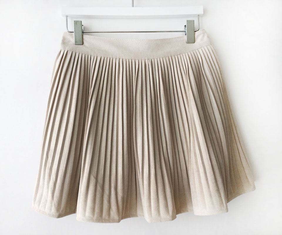 Bloom Pleat Pleated Mini Skirt Tax Suede Tweed Coo