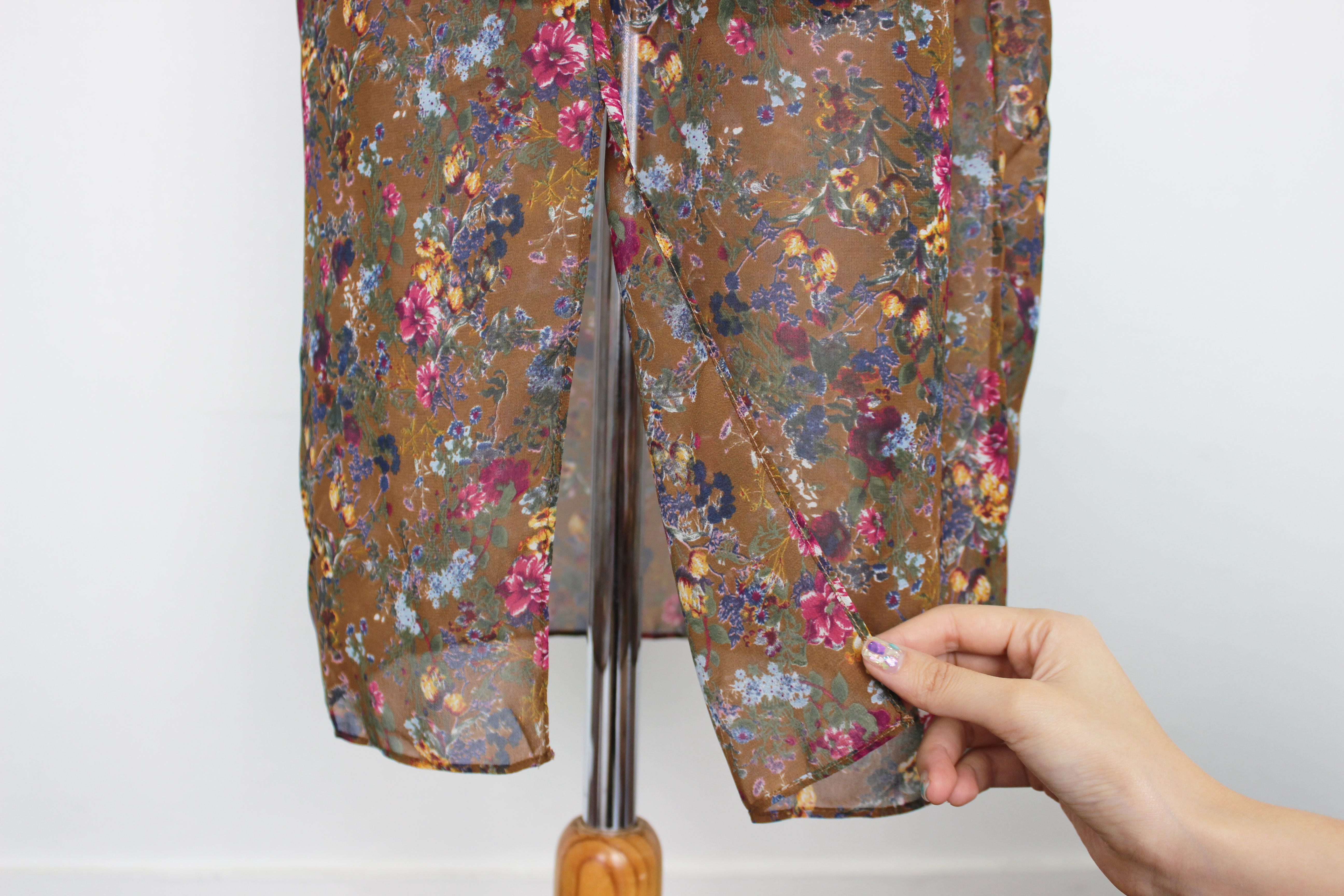 Guest Chiffon Flower Wrap Long Dress Red, Black, B