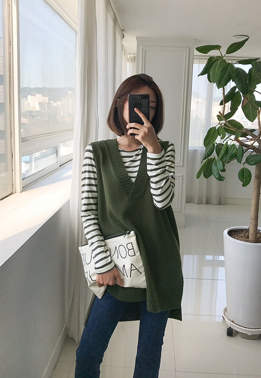 Basic Striped T-shirt 4 Color Petit Girl Tigari T-