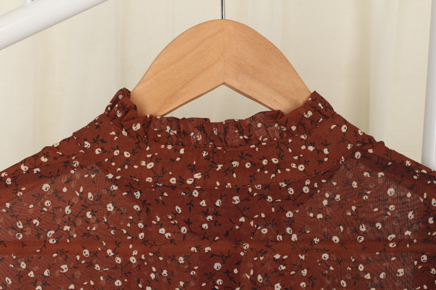 New Women Dress Flower Chiffon Autumn Long Dress R