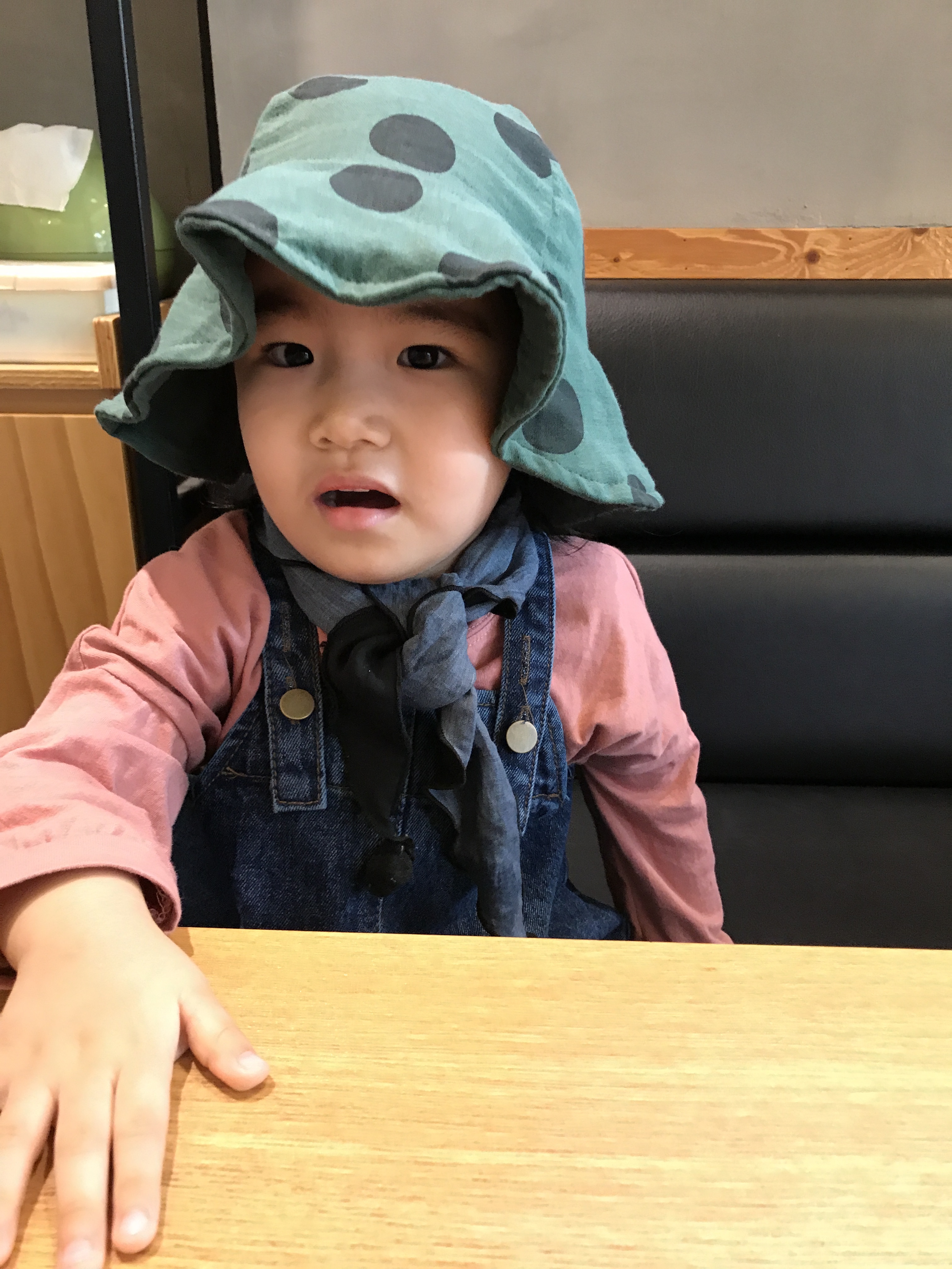 Toddler dotted cap red, yellow, white, green Child