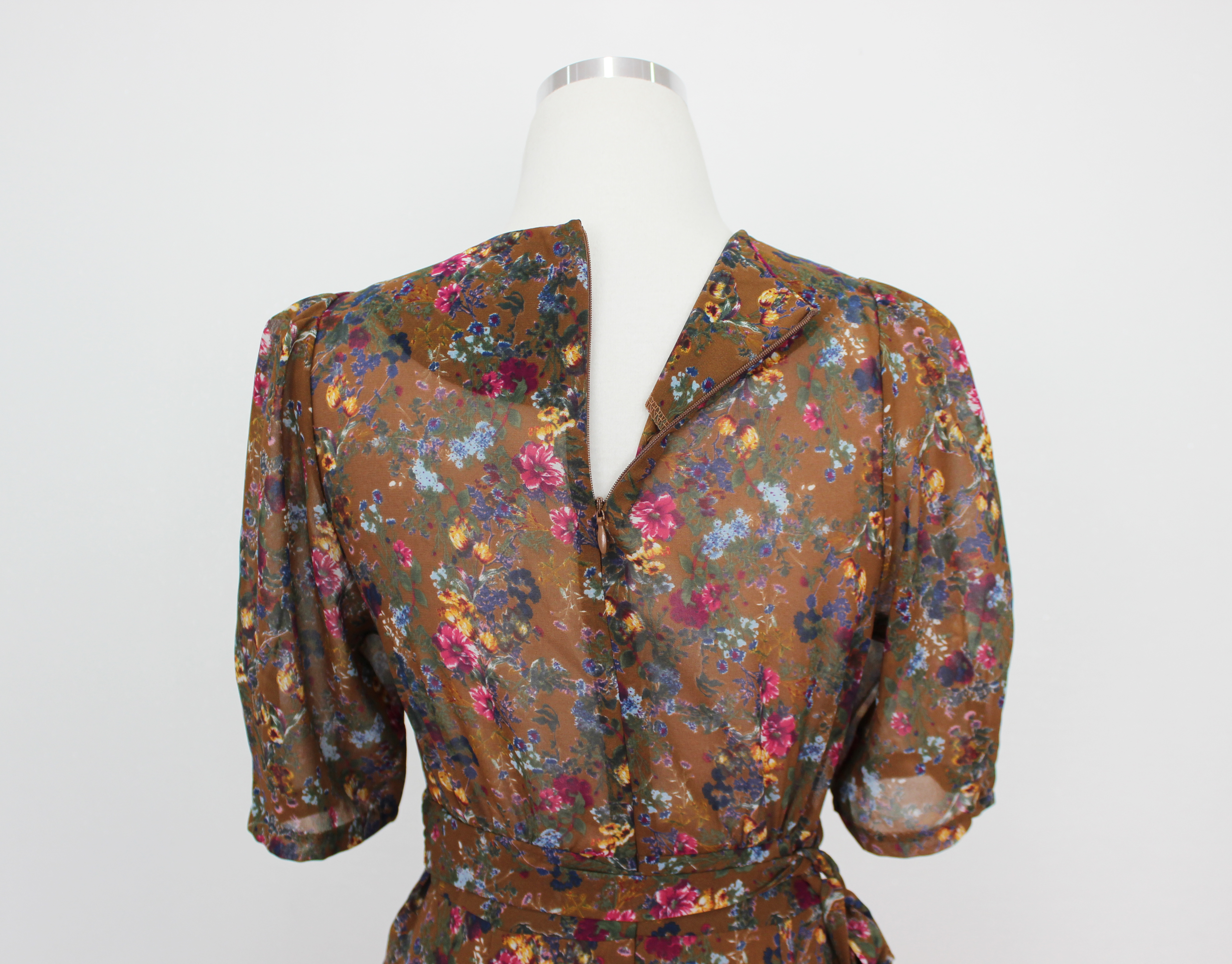 Guest Chiffon Flower Wrap Long Dress Red, Black, B