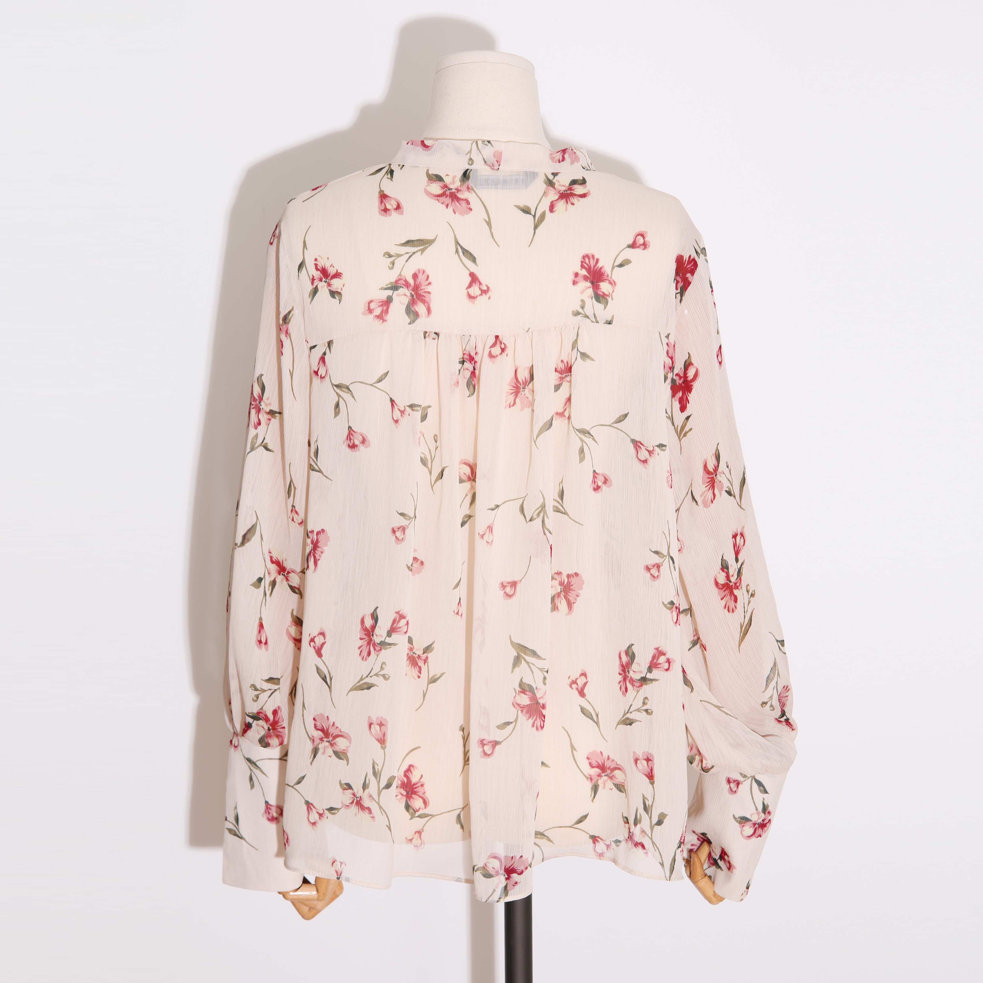 Wedding look frills chiffon flower blouse ribbon g